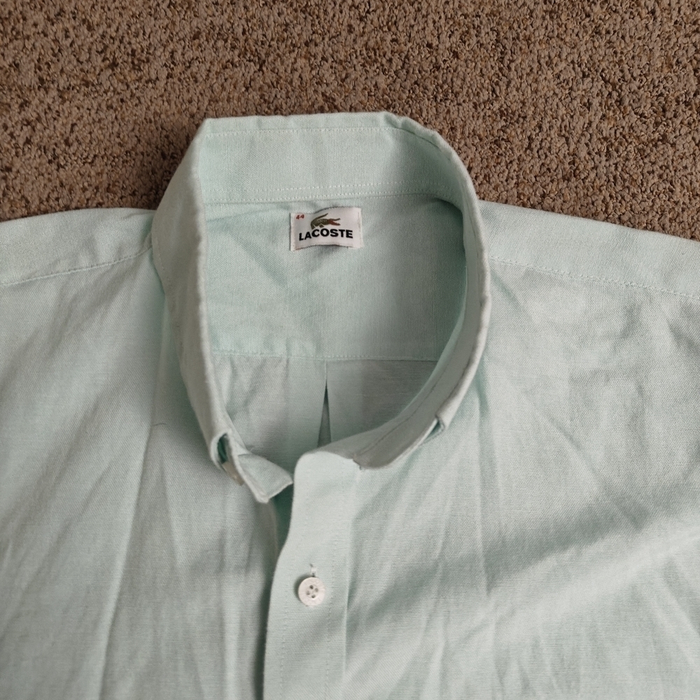 Lacoste Men's long sleeves Cotton Shirt | green | Sz: 44/XL - Picture 8 of 11